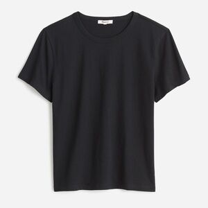 Madewell The Perfect Crewneck Tee in Allday Jersey Black Large NEW